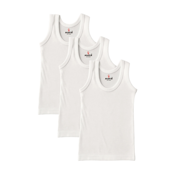 Sixer Babies Summer Vest Pack of 3 – White