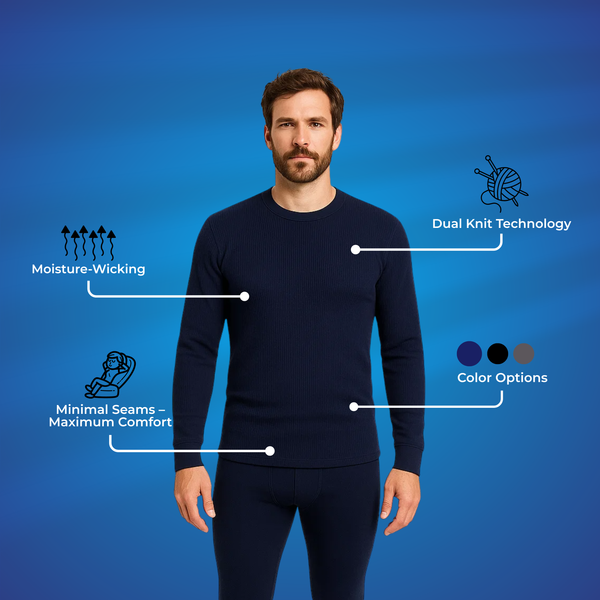 Sixer Men’s Winter Thermals – Shirt Blue