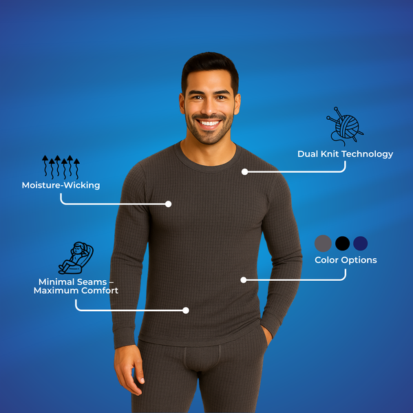Sixer Men’s Winter Thermals – Shirt Gray