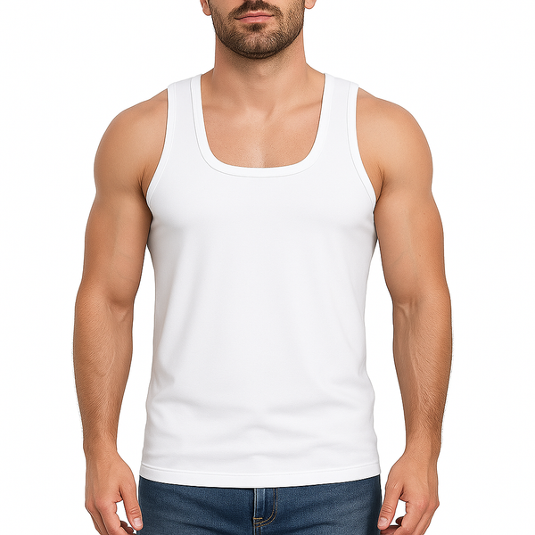 Sixer Men’s Sleeveless Summer Vest – White