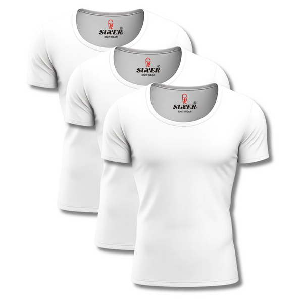 Sixer Men’s Summer Vest Pack of 3 - White