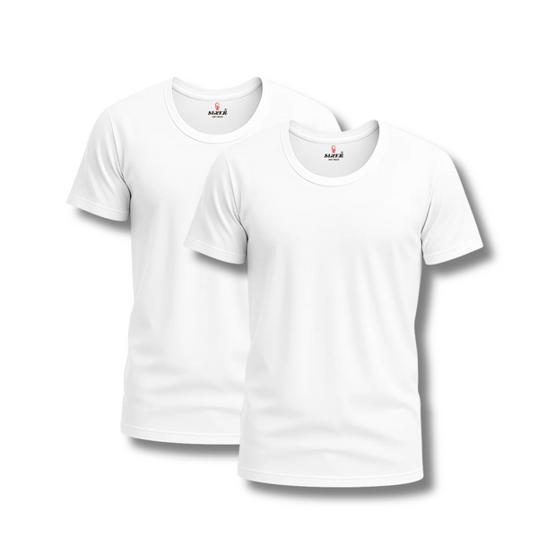 Sixer Men’s Crew Neck Undershirts – Pack of 2 White