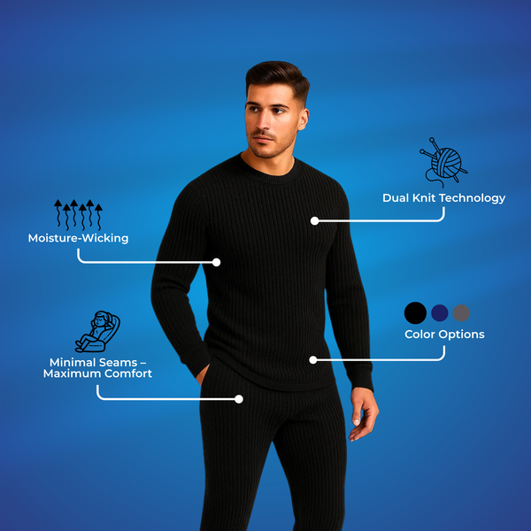 Sixer Men’s Winter Thermals – Shirt Black