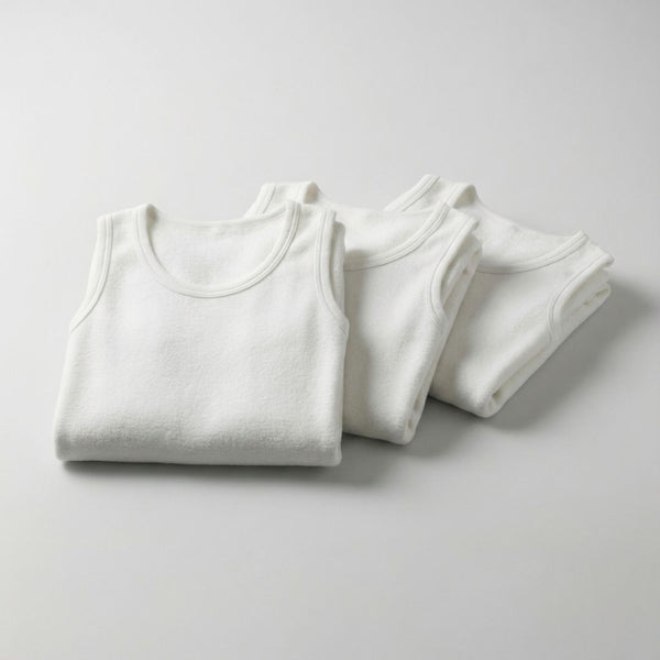 Sixer Men’s Sleeveless Interlock Winter Vest Pack of 3 – White