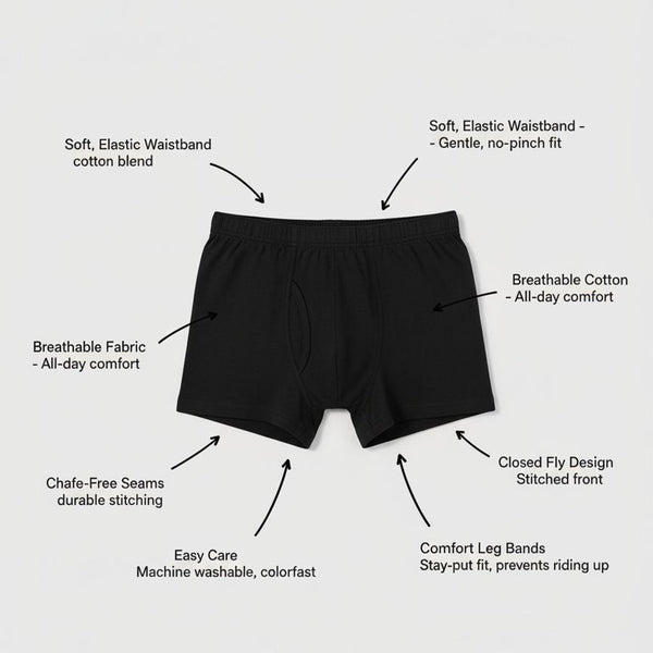 Sixer Kids’s Boxer Shorts – Pack of 6 Black