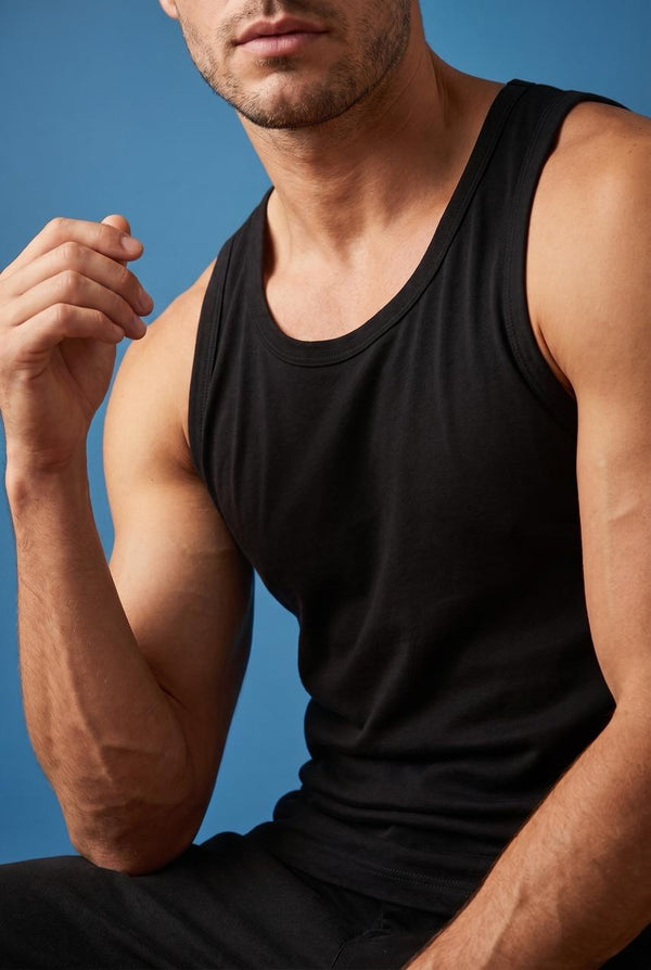 Sixer Men’s Sleeveless Summer Vest – Black