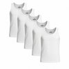 Sixer Kids Back to School Summer Vest Pack of 5 – White