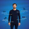 Sixer Men’s Winter Thermals – Shirt & Trouser Set Navy