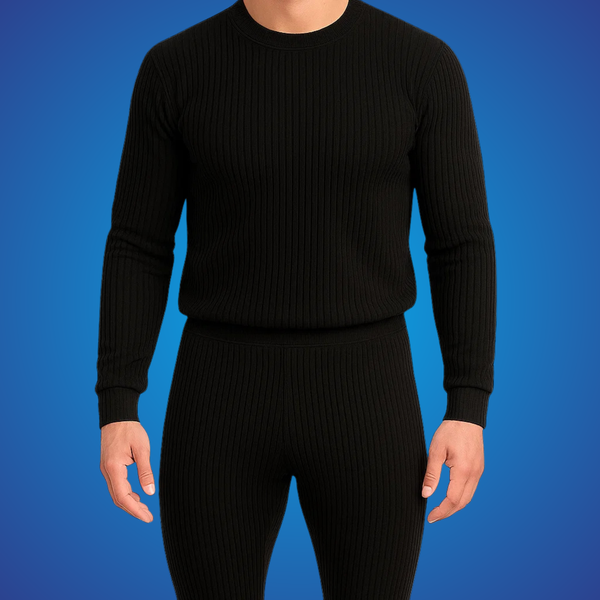 Sixer Men’s Winter Thermals – Shirt & Trouser Set Black