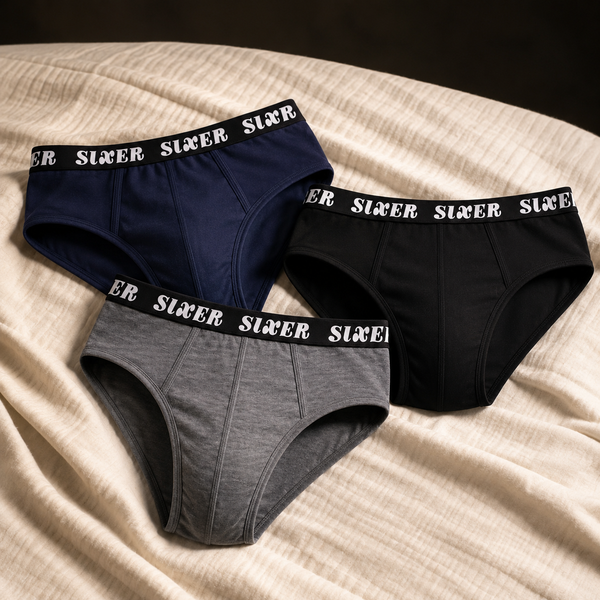 Sixer Men’s Boxer Briefs – Pack of 3 Multicolor