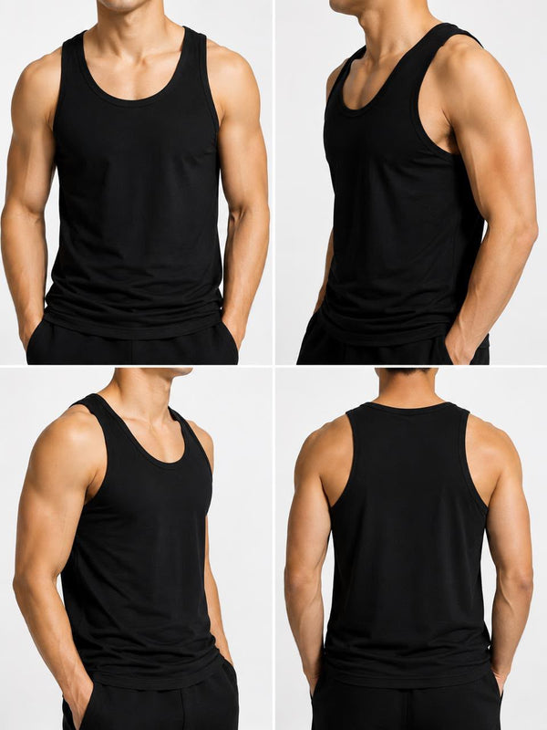 Sixer Men’s Sleeveless Summer Vest – Black